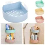 Triangle Bath And Kitchen Corner Rack Storage Shelf - Image 3
