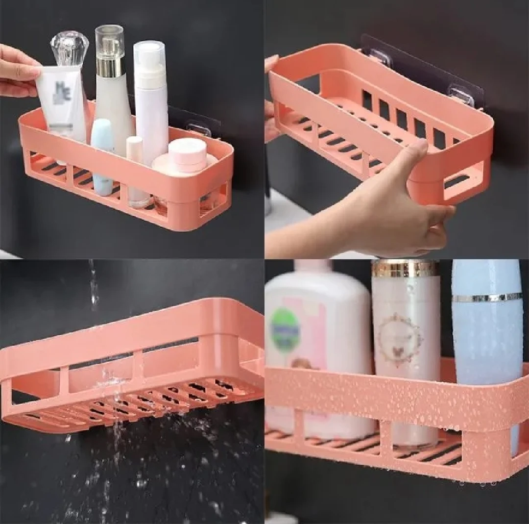 shampoo rack (3) Multipurpose Wall Storage Rack - Image 1